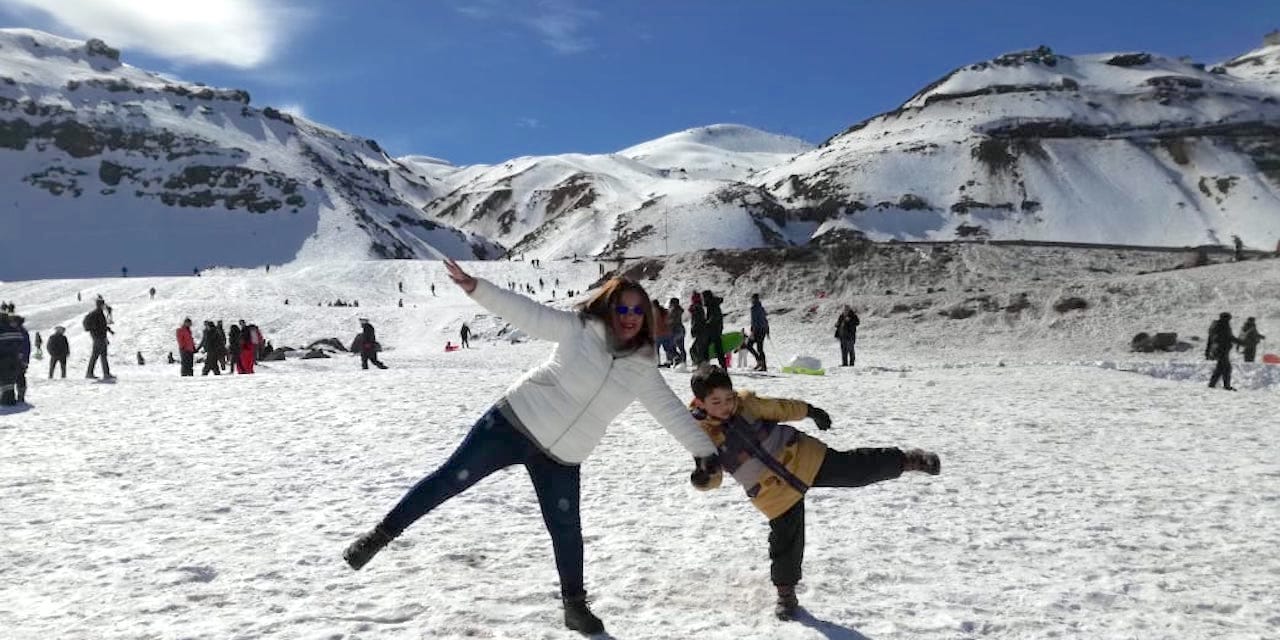 Desfrute de um dia inteiro de neve nos Andes